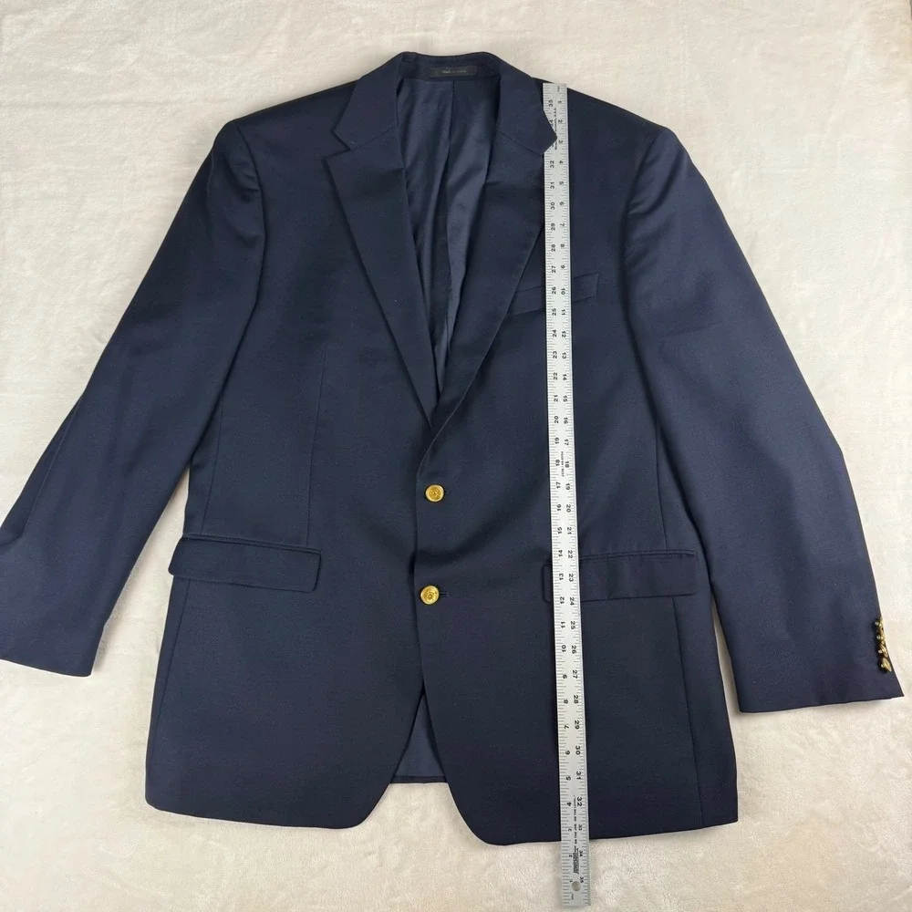 Lauren‎ Ralph Lauren Blazer Mens Navy Blue Gold Crest Button Preppy Old Money